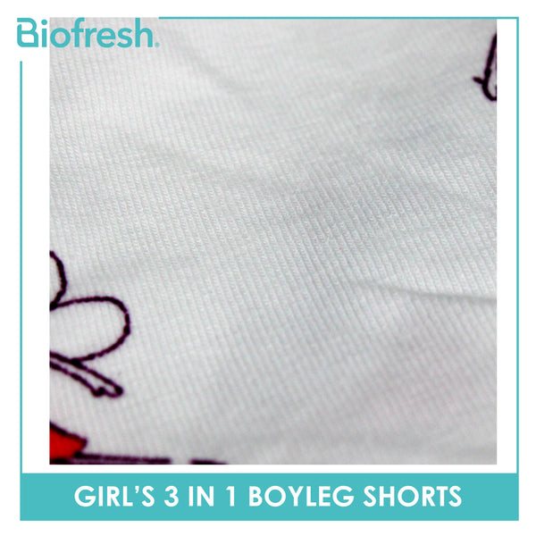 Biofresh Girls’ Antimicrobial Cotton Boyleg Shorts 3 pieces in a pack UGPBG521