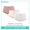 Biofresh Girls’ Antimicrobial Cotton Boyleg Shorts 3 pieces in a pack UGPBG523