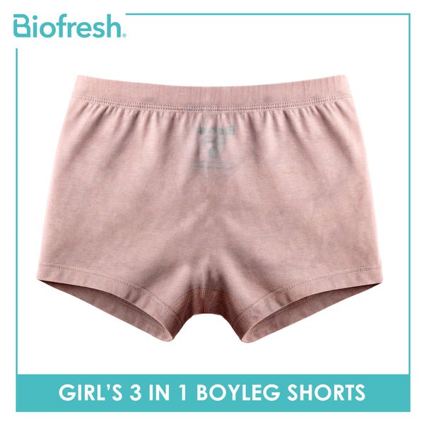 Biofresh Girls’ Antimicrobial Cotton Boyleg Shorts 3 pieces in a pack UGPBG523