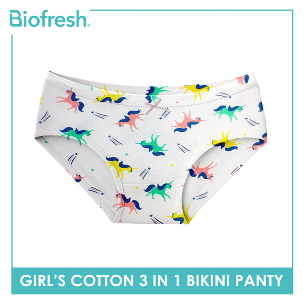 Biofresh Girls’ Antimicrobial Cotton Bikini Panty 3 pieces in a pack UGPKG522