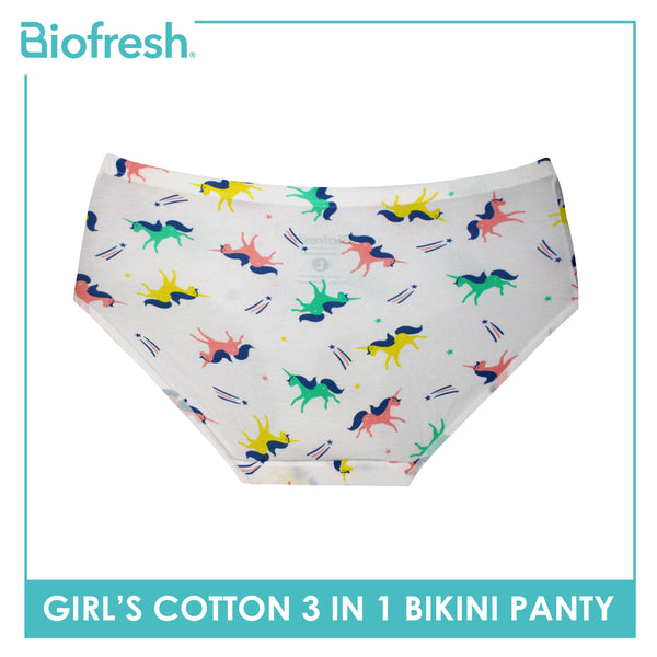 Biofresh Girls’ Antimicrobial Cotton Bikini Panty 3 pieces in a pack UGPKG522