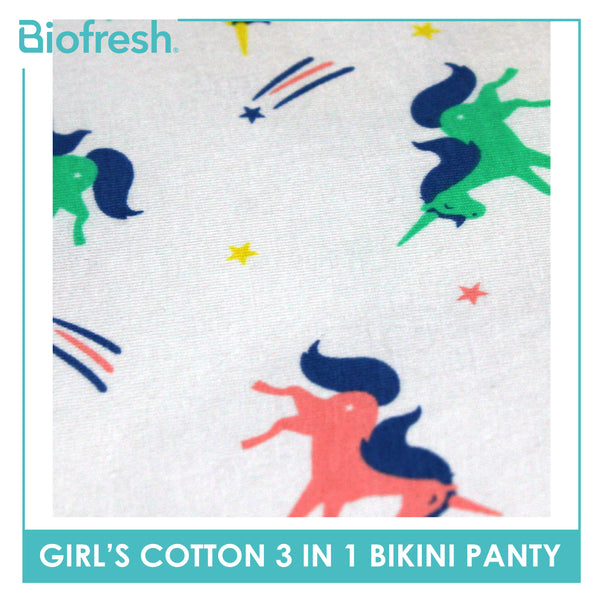 Biofresh Girls’ Antimicrobial Cotton Bikini Panty 3 pieces in a pack UGPKG522