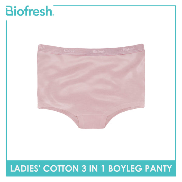 Biofresh Ladies' Antimicrobial Cotton Boyleg Panty 3 pieces in a pack ULPBG15
