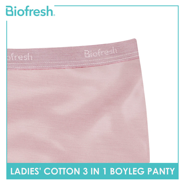 Biofresh Ladies' Antimicrobial Cotton Boyleg Panty 3 pieces in a pack ULPBG15