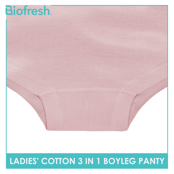 Biofresh Ladies' Antimicrobial Cotton Boyleg Panty 3 pieces in a pack ULPBG15