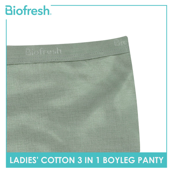 Biofresh Ladies' Antimicrobial Cotton Boyleg Panty 3 pieces in a pack ULPBG15