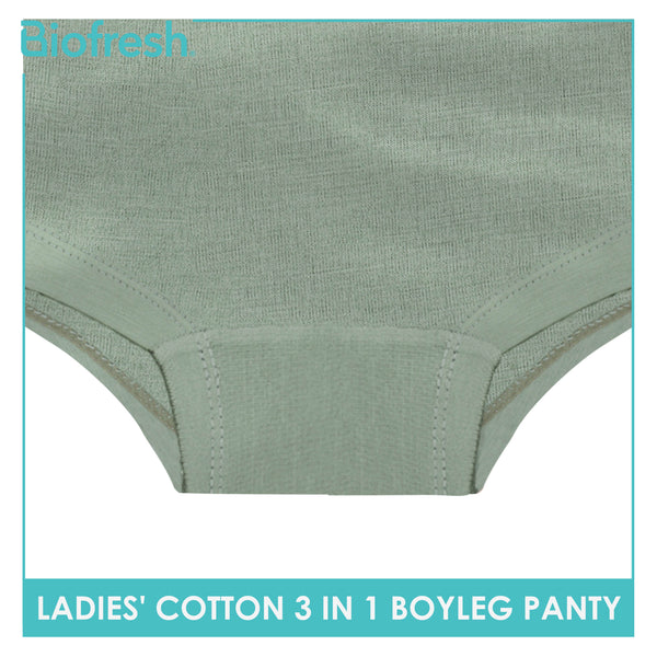 Biofresh Ladies' Antimicrobial Cotton Boyleg Panty 3 pieces in a pack ULPBG15