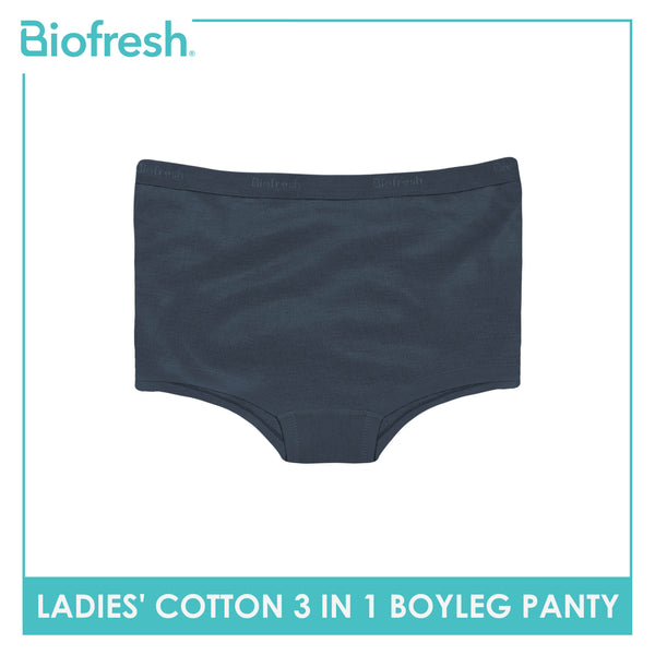Biofresh Ladies' Antimicrobial Cotton Boyleg Panty 3 pieces in a pack ULPBG15