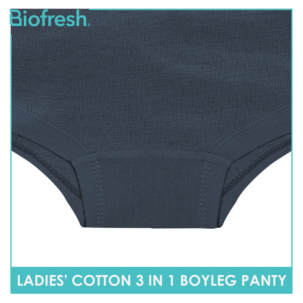 Biofresh Ladies' Antimicrobial Cotton Boyleg Panty 3 pieces in a pack ULPBG15