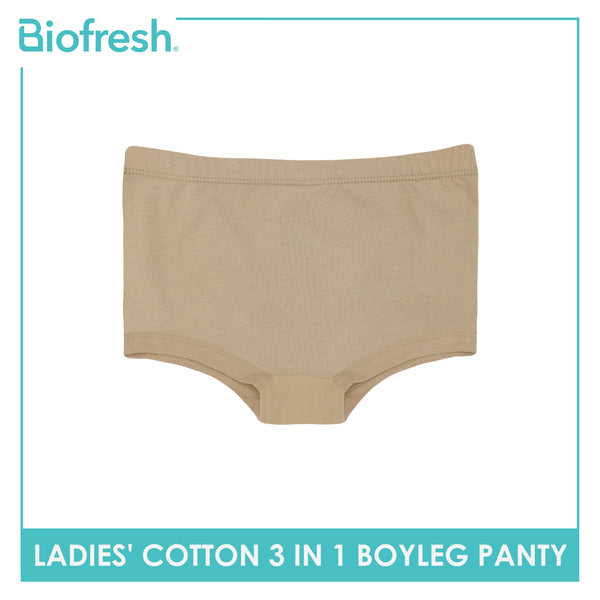 Biofresh Ladies' Antimicrobial Cotton Boyleg Panty 3 pieces in a pack ULPBG16
