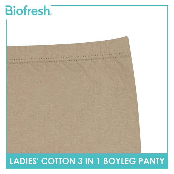 Biofresh Ladies' Antimicrobial Cotton Boyleg Panty 3 pieces in a pack ULPBG16