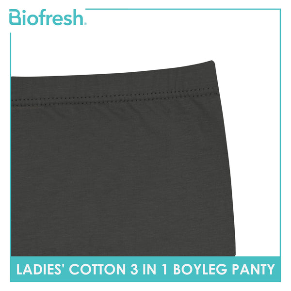 Biofresh Ladies' Antimicrobial Cotton Boyleg Panty 3 pieces in a pack ULPBG16