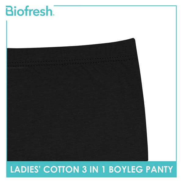 Biofresh Ladies' Antimicrobial Cotton Boyleg Panty 3 pieces in a pack ULPBG16