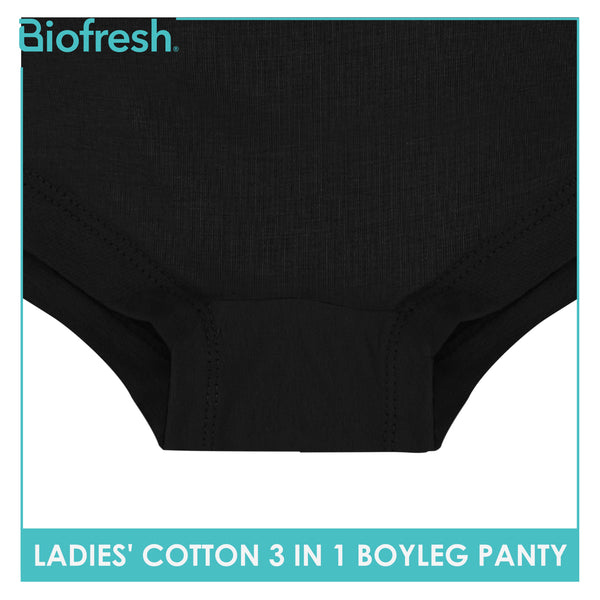 Biofresh Ladies' Antimicrobial Cotton Boyleg Panty 3 pieces in a pack ULPBG16