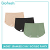 Biofresh Ladies' Antimicrobial Seamless Boyleg Panty 3 pieces in a pack ULPHG4401