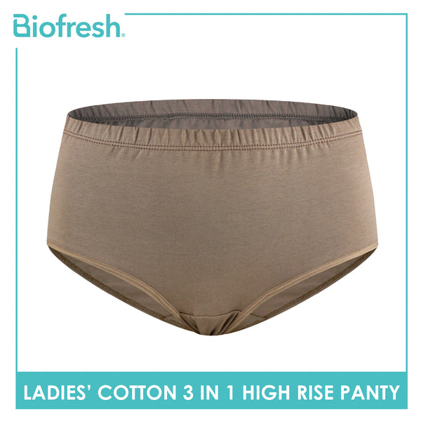 Biofresh Ladies' Antimicrobial Cotton High Rise Panty 3 pieces in a pack ULPRG6