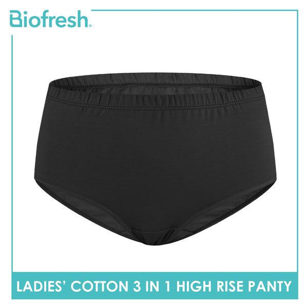 Biofresh Ladies' Antimicrobial Cotton High Rise Panty 3 pieces in a pack ULPRG6