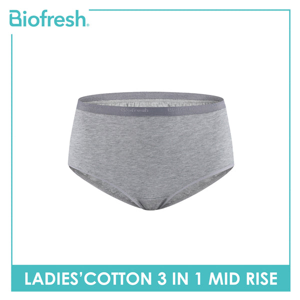 Biofresh Ladies' Antimicrobial Cotton Mid Rise 3 pieces in a pack ULPSG1