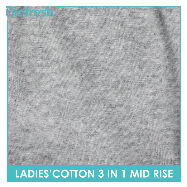 Biofresh Ladies' Antimicrobial Cotton Mid Rise 3 pieces in a pack ULPSG1