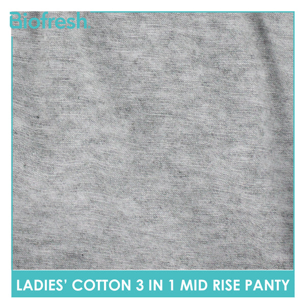 Biofresh Ladies' Antimicrobial Cotton Mid Rise Panty 3 pieces in a pack ULPSG1