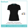 Biofresh Ladies' Antimicrobial Cotton Premium Slim Fit Roundneck Shirt 1 piece ULSR0401