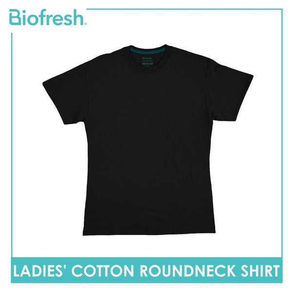 Biofresh Ladies' Antimicrobial Cotton Premium Slim Fit Roundneck Shirt 1 piece ULSR0401