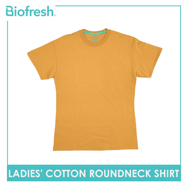 Biofresh Ladies' Antimicrobial Cotton Premium Slim Fit Roundneck Shirt 1 piece ULSR0401