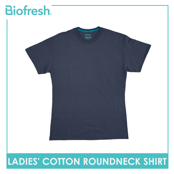 Biofresh Ladies' Antimicrobial Cotton Premium Slim Fit Roundneck Shirt 1 piece ULSR0401