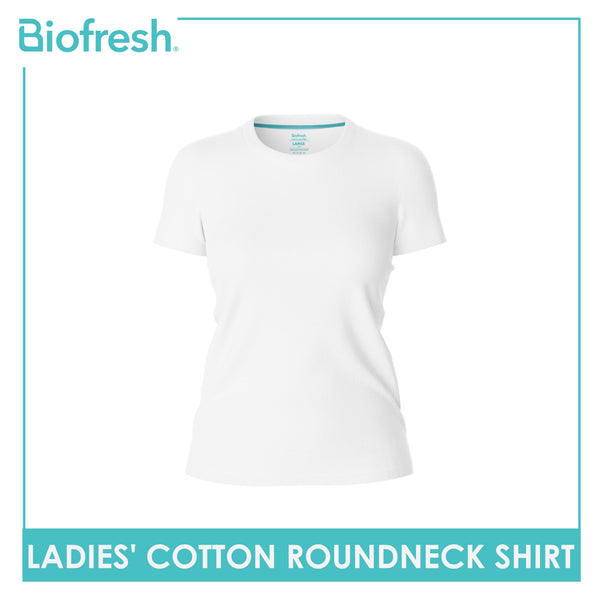 Biofresh Ladies' Antimicrobial Cotton Premium Slim Fit Roundneck Shirt 1 piece ULSR0401