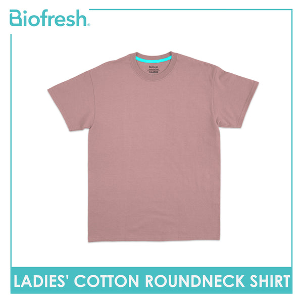 Biofresh Ladies' Antimicrobial Cotton Premium Slim Fit Roundneck Shirt 1 piece ULSR2