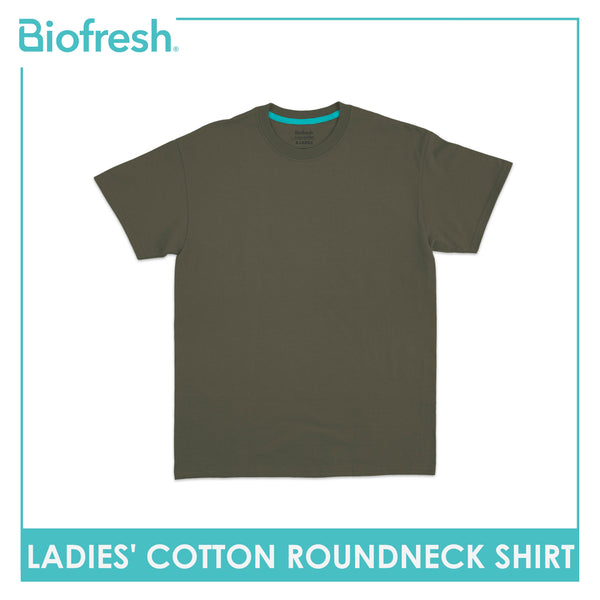 Biofresh Ladies' Antimicrobial Cotton Premium Slim Fit Roundneck Shirt 1 piece ULSR2