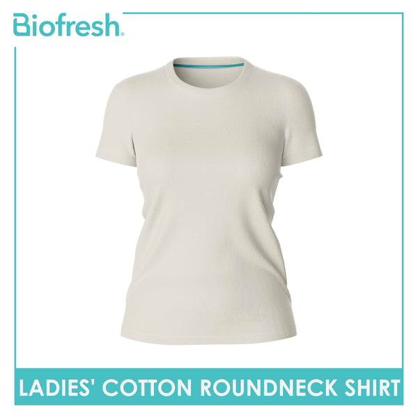 Biofresh Ladies' Antimicrobial Cotton Premium Slim Fit Roundneck Shirt 1 piece ULSR2