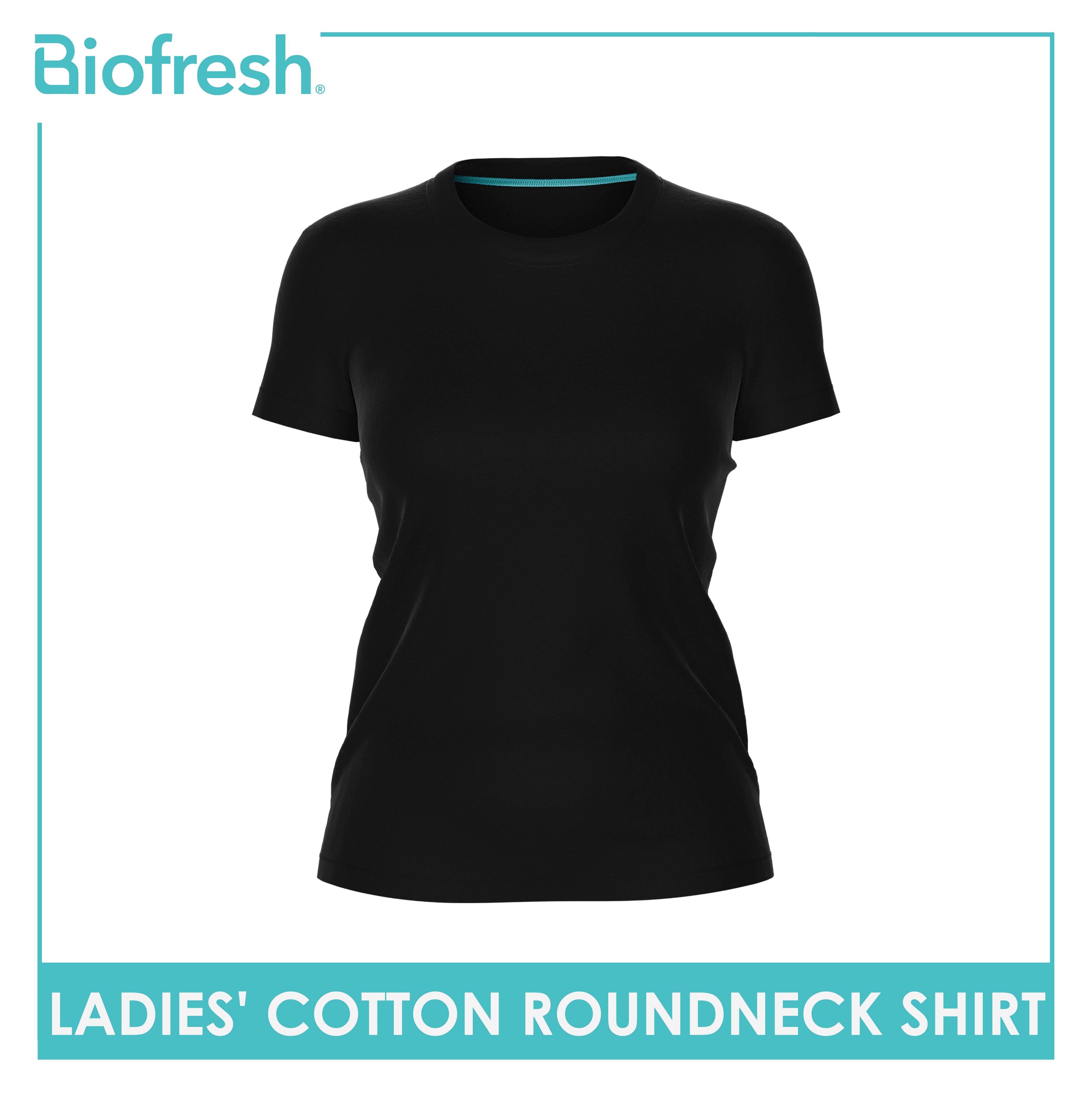 Biofresh Ladies' Antimicrobial Cotton Premium Slim Fit Roundneck Shirt 1 piece ULSR2
