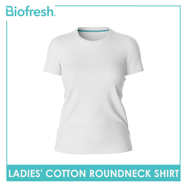 Biofresh Ladies' Antimicrobial Cotton Premium Slim Fit Roundneck Shirt 1 piece ULSR2