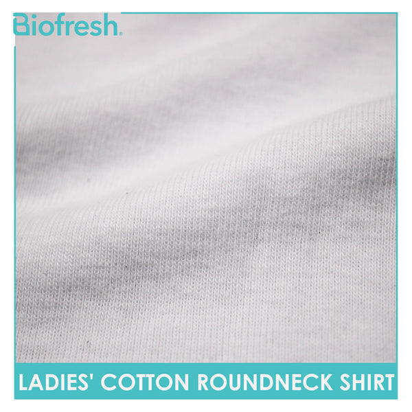 Biofresh Ladies' Antimicrobial Cotton Premium Slim Fit Roundneck Shirt 1 piece ULSR2