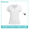 Biofresh Ladies’ Cotton Premium Slim Fit V-Neck Shirt 1 piece ULSV7