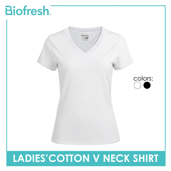 Biofresh Ladies’ Cotton Premium Slim Fit V-Neck Shirt 1 piece ULSV7