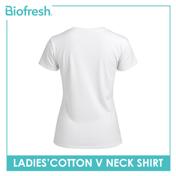 Biofresh Ladies’ Cotton Premium Slim Fit V-Neck Shirt 1 piece ULSV7