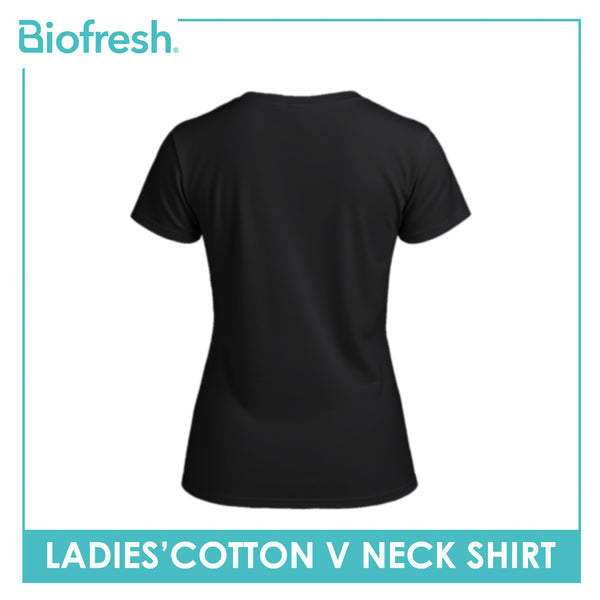 Biofresh Ladies’ Cotton Premium Slim Fit V-Neck Shirt 1 piece ULSV7