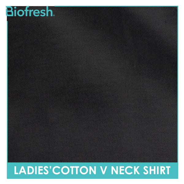 Biofresh Ladies’ Cotton Premium Slim Fit V-Neck Shirt 1 piece ULSV7