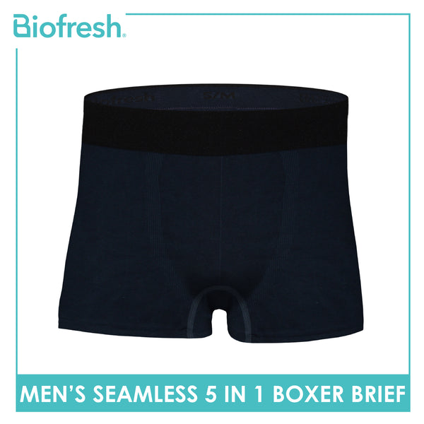 Biofresh Men's Antimicrobial Seamless Boxer Brief 5 pieces in a pack UMBBG11F