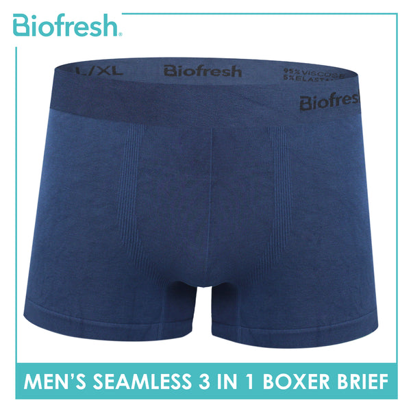 Biofresh Men's Antimicrobial Seamless Boxer Brief 3 pieces in a pack UMBBG23