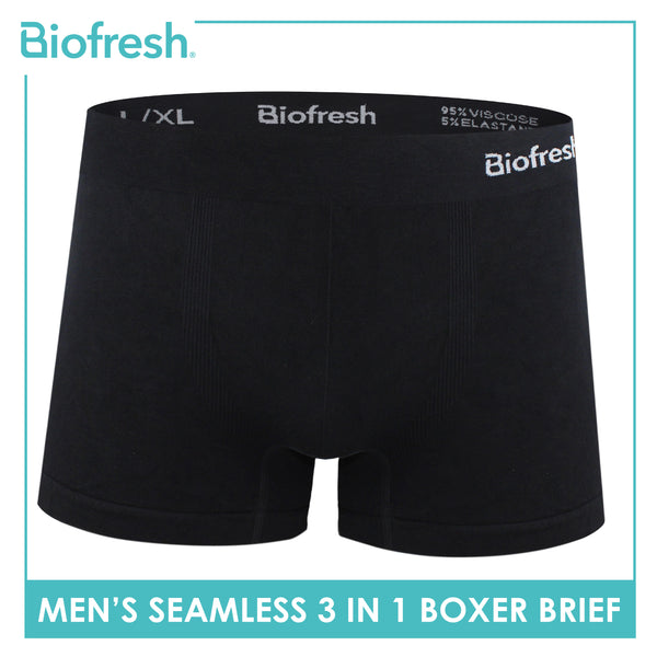 Biofresh Men's Antimicrobial Seamless Boxer Brief 3 pieces in a pack UMBBG23