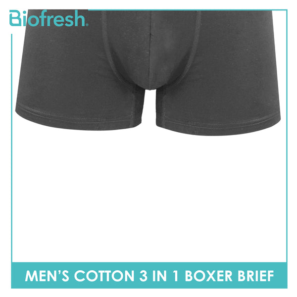 Biofresh Men's Antimicrobial Modal Cotton Boxer Brief 3 pieces in a pack UMBBG24