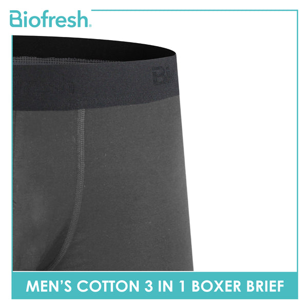 Biofresh Men's Antimicrobial Modal Cotton Boxer Brief 3 pieces in a pack UMBBG24