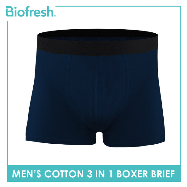 Biofresh Men's Antimicrobial Cotton Boxer Brief 3 pieces in a pack UMBBG27