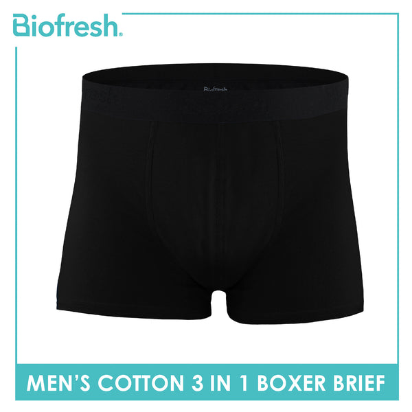 Biofresh Men's Antimicrobial Cotton Boxer Brief 3 pieces in a pack UMBBG27