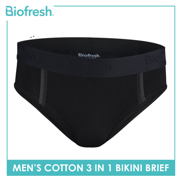 Biofresh Men's Antimicrobial Cotton Bikini Brief 3 pieces in a pack UMBKG12