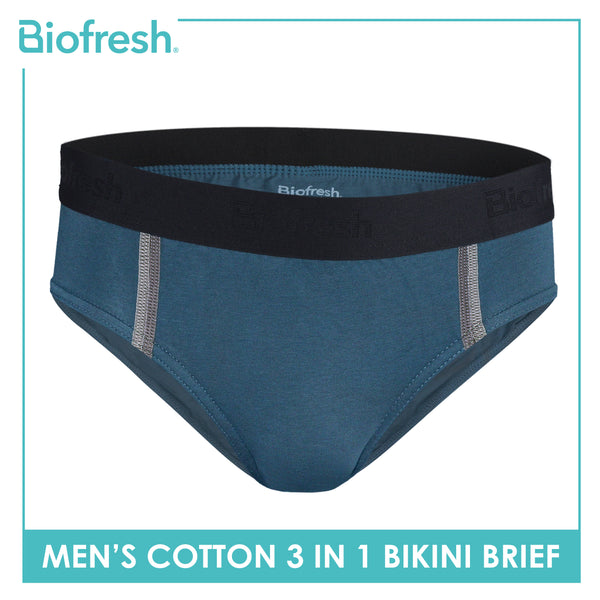 Biofresh Men's Antimicrobial Cotton Bikini Brief 3 pieces in a pack UMBKG12