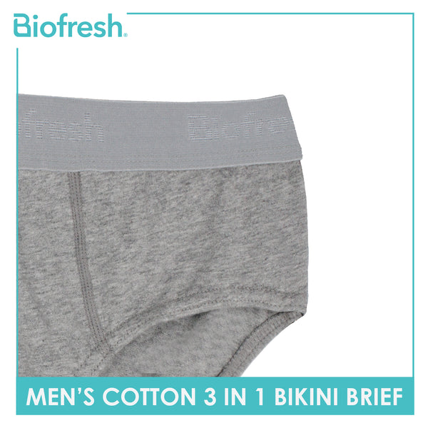 Biofresh Men's Antimicrobial Cotton Bikini Brief 3 pieces in a pack UMBSG1